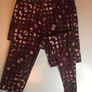 LuLaRoe Leggings ~ Reddish-Pink Pattern
